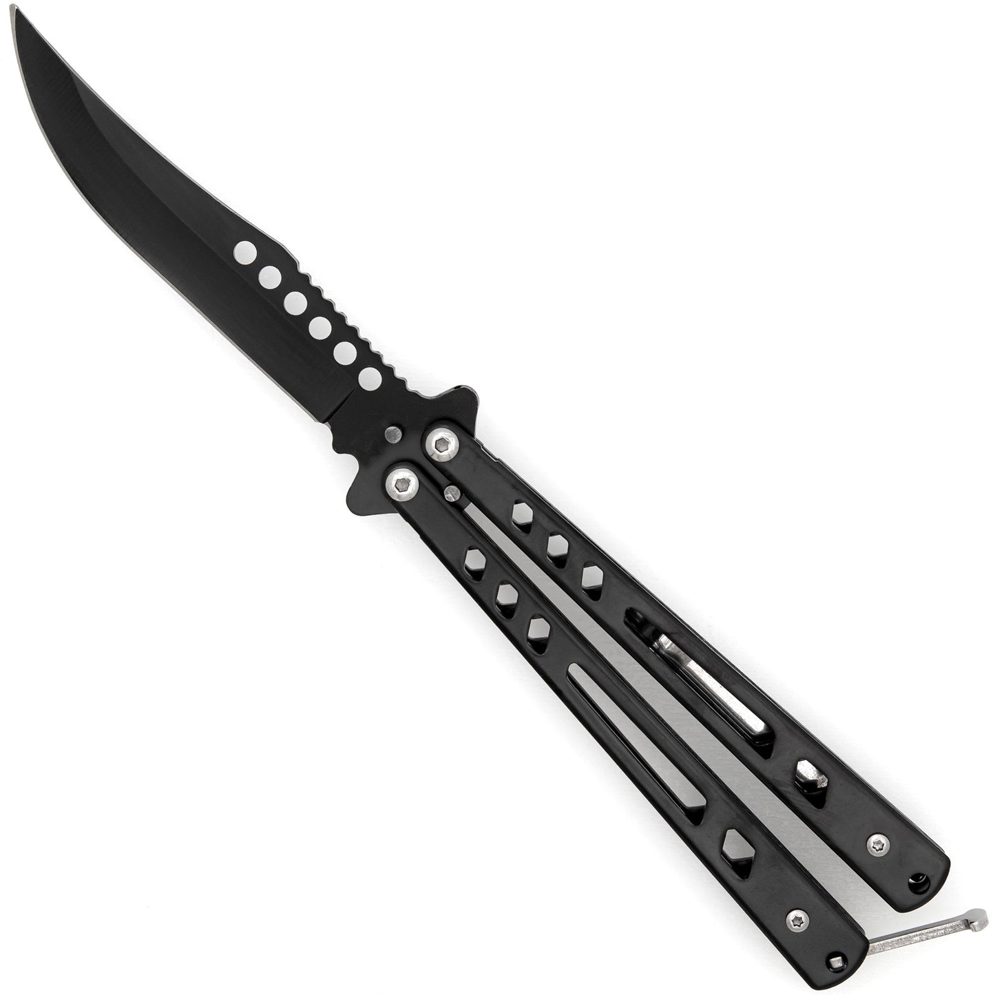 Shoots & Ladders Clip Point Balisong Butterfly Knife with Pocket Clip