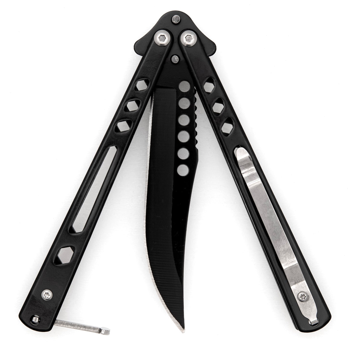 Shoots & Ladders Clip Point Balisong Butterfly Knife with Pocket Clip