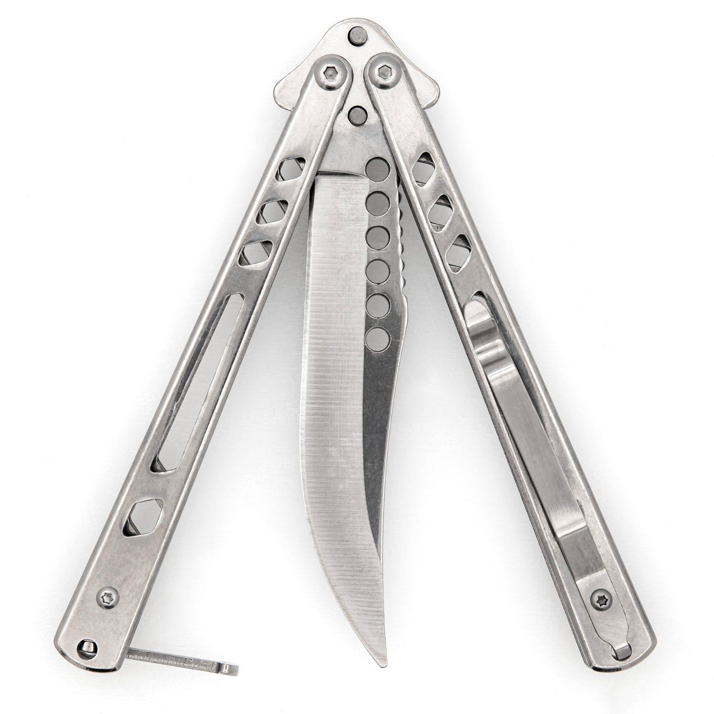 Shoots & Ladders Clip Point Balisong Butterfly Knife with Pocket Clip