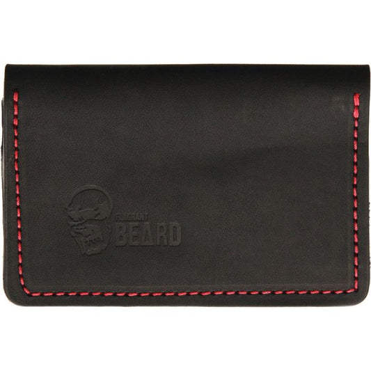 Flagrant Beard Wallet Black Red Stitched