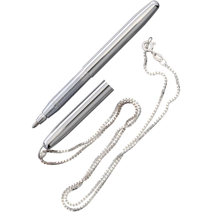 Fisher Space Pen Chrome Bullet Pen w Neck Chain