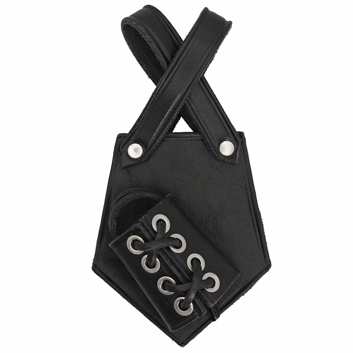 Right-Handed Uphold Honor Adjustable Black Genuine Leather Costume Cosplay Functional Belt Holder Dagger Frog