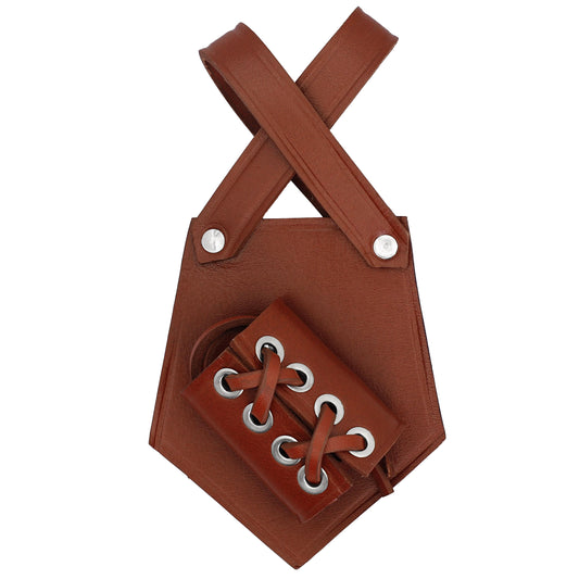 Right-Handed Uphold Honor Adjustable Maroon Genuine Leather Costume Cosplay Functional Belt Holder Dagger Frog