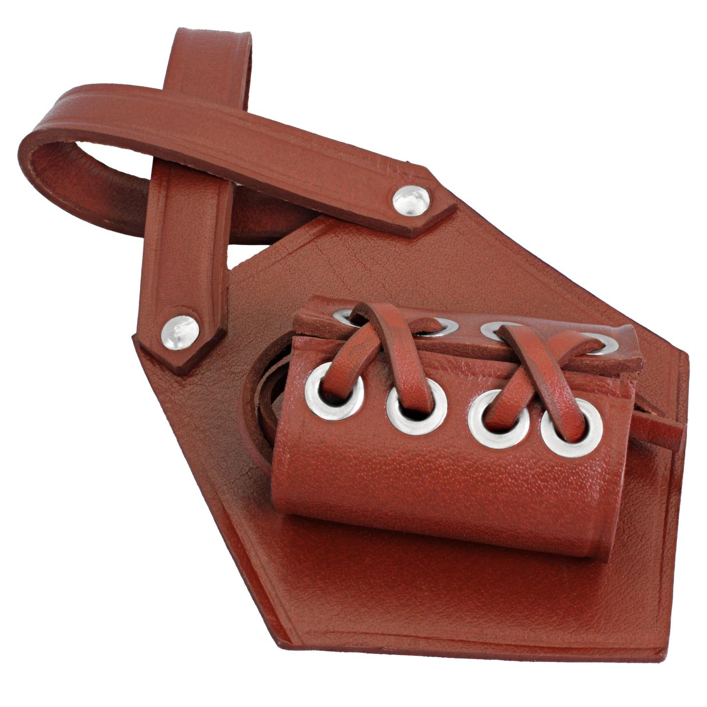 Right-Handed Uphold Honor Adjustable Maroon Genuine Leather Costume Cosplay Functional Belt Holder Dagger Frog