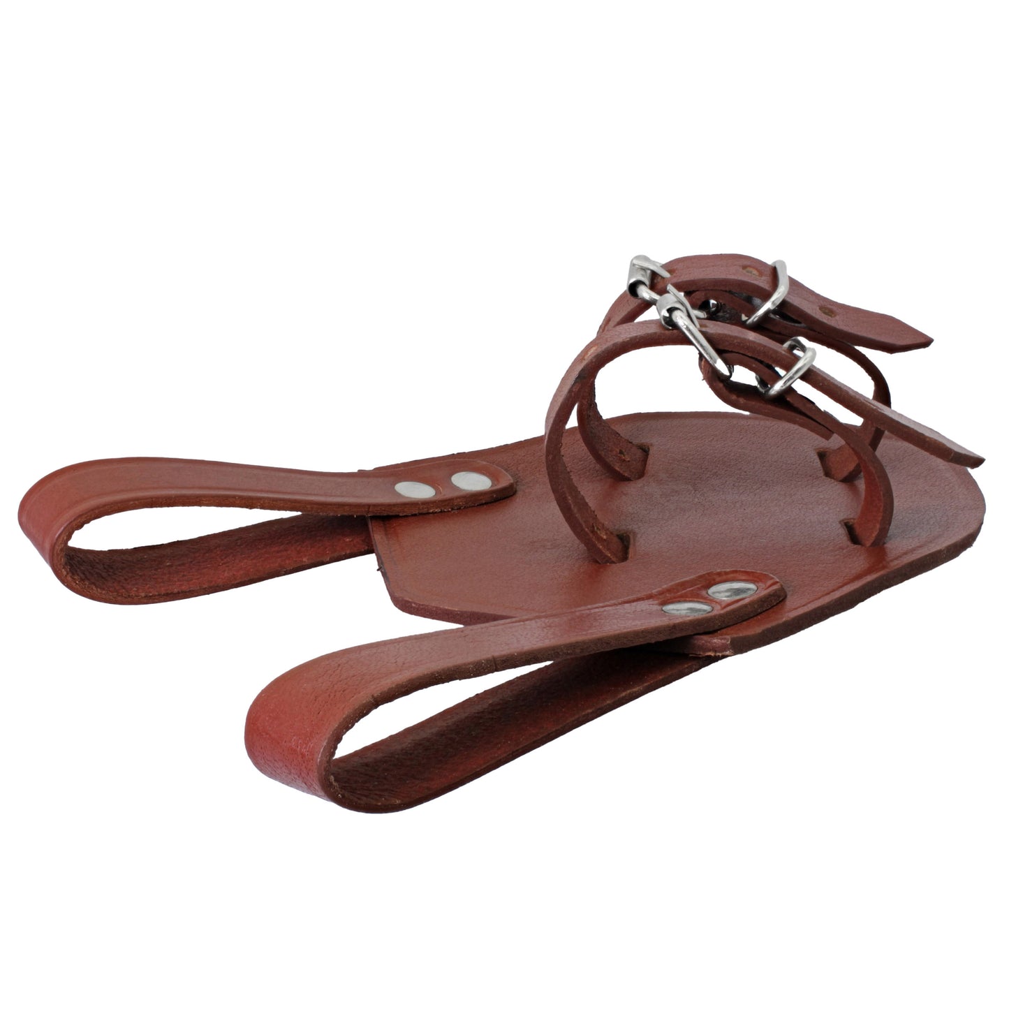 Right-Handed Iconic Pair Maroon Genuine Leather Functional Adjustable Buckle Closure Medieval Sword Dagger Frog Belt Holder