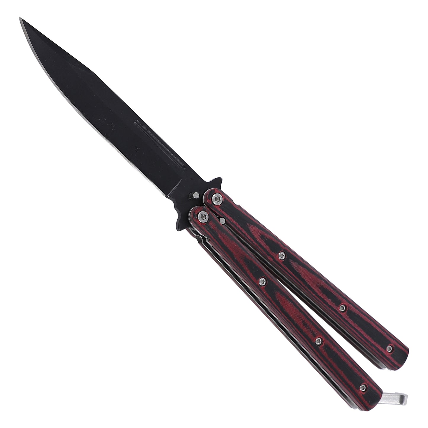 Strike Bold with the Micarta Red & Black Butterfly Knife and ABS Belt Holster