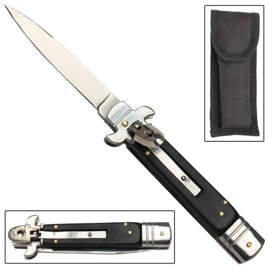 Automatice Stiletto Satin Silver Knife