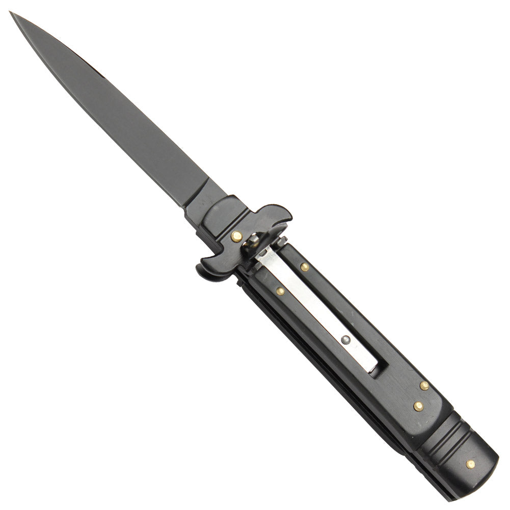 Dark Stiletto Basic Black Automatic Knife