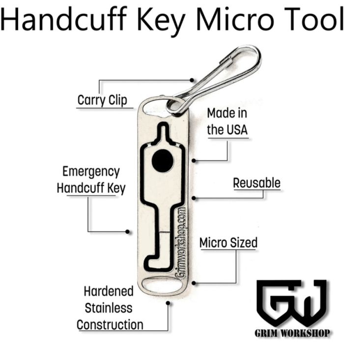 Grim Workshop Handcuff Key Micro Tool