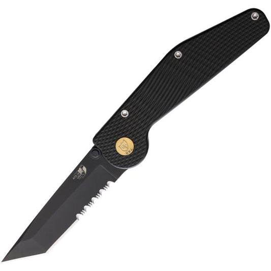 GT KNIVES Auto Button Lock Tanto Serrated