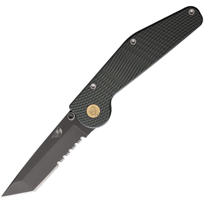 GT KNIVES Auto Button Lock Tanto Serrated