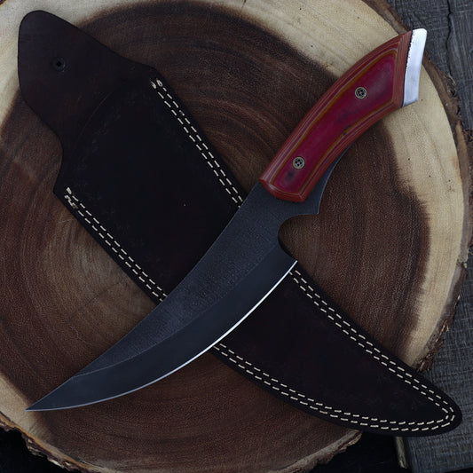 Autumnal Chill Hunting Skinning Knife w/ Cutting Edge on Pommel