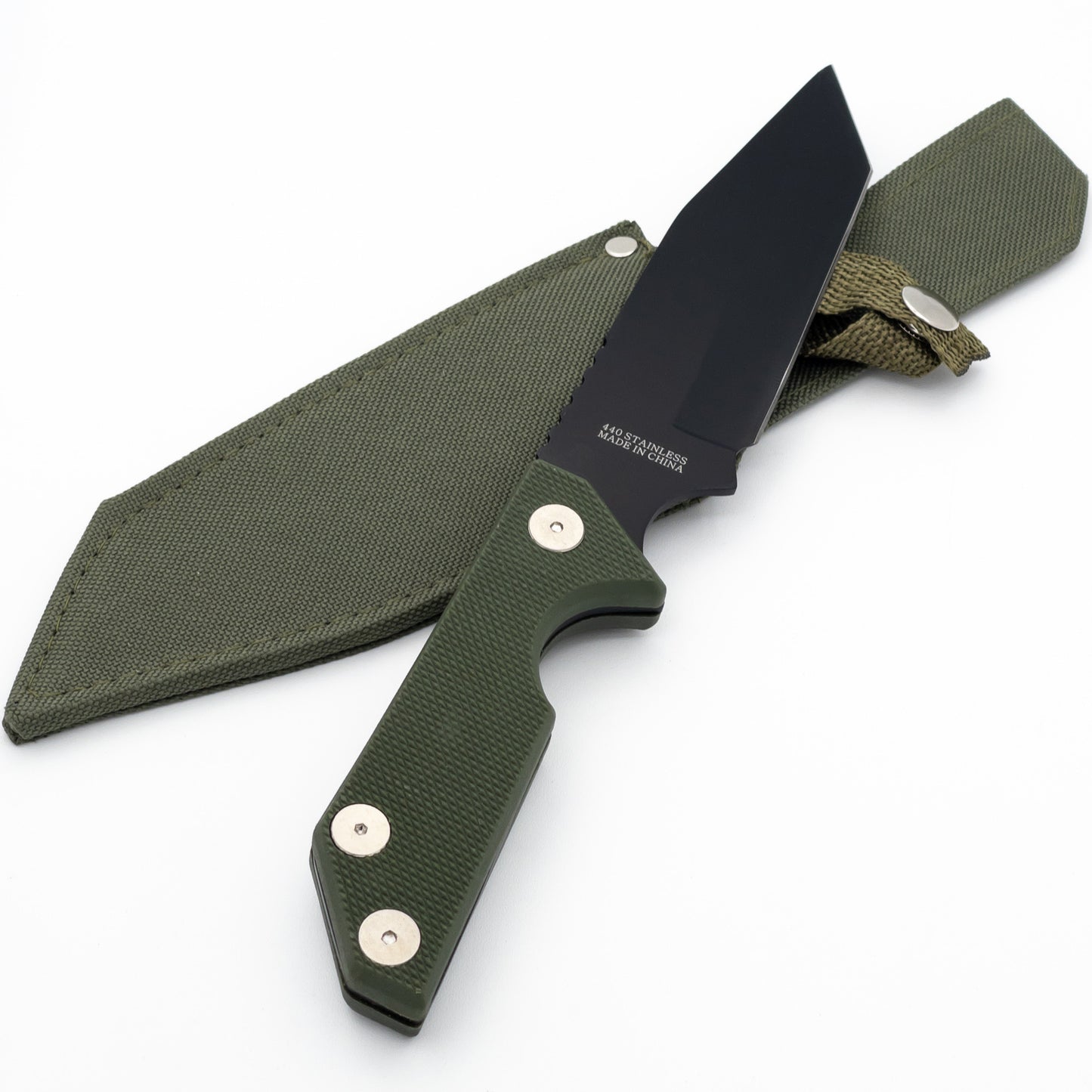 Heavily Wooded Tanto Survival Hunting Knife with Compass