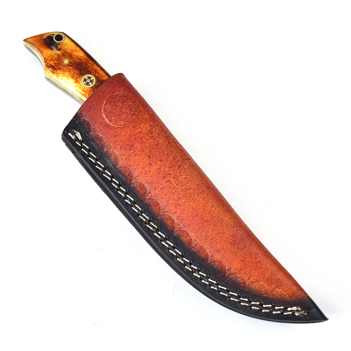 Abandoned Pyre Fixed Blade Damascus Hunt for Life Outdoor Hunting Knife