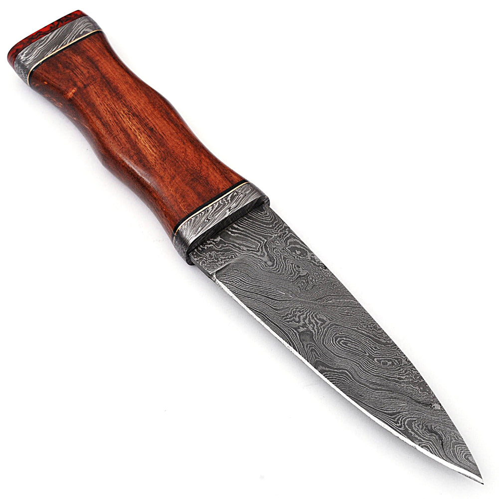 Radicals Prophecy Spear Point Hunting Knife Contoured Wooden Handle Sheath Included