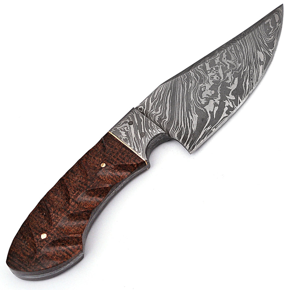 Upper Hand Damascus Steel Full Tang Hunting Knife Micarta Handle Sheath Included