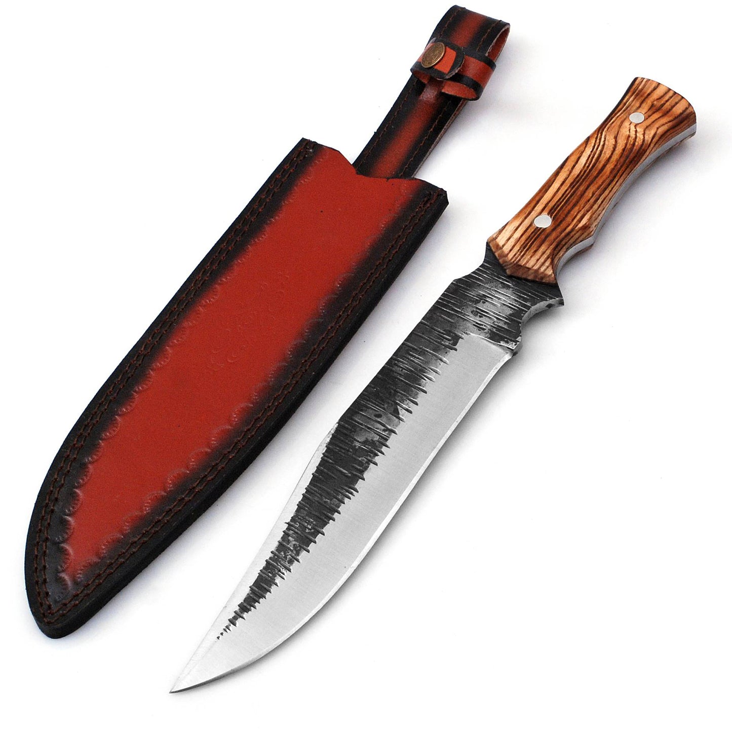 Wild Hog Bowie Outdoor Hunting Knife | Wooden Handle |