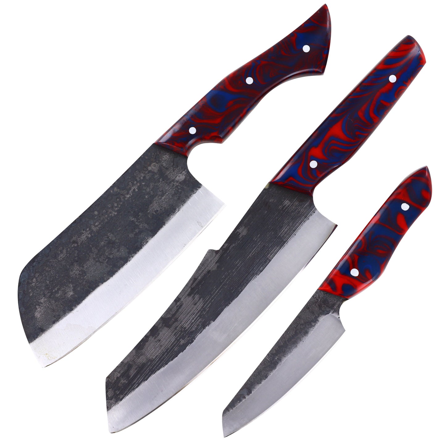 Oishee Japanese Style Carbon Steel Kitchen Knife Set of 3