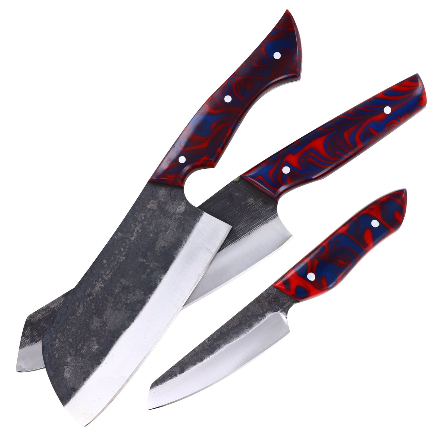 Oishee Japanese Style Carbon Steel Kitchen Knife Set of 3