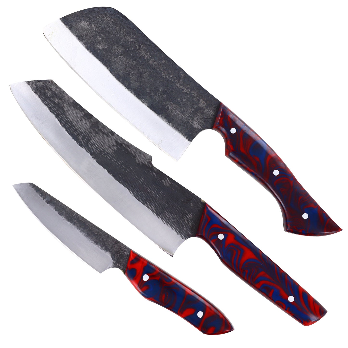 Oishee Japanese Style Carbon Steel Kitchen Knife Set of 3