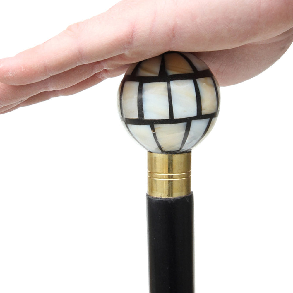 Mother of Pearl Genteel Sheesham Wooden Walking Cane