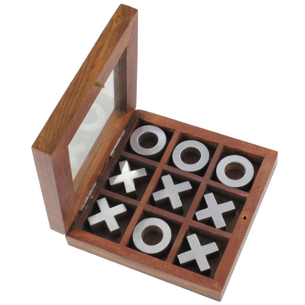 Executive Wooden Tic-Tac-Toe Desktop Game