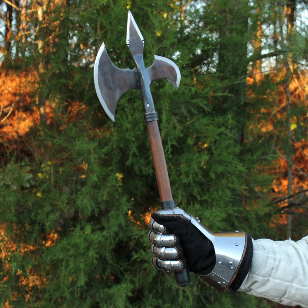 Medieval Triple Edge Forged Battle Axe