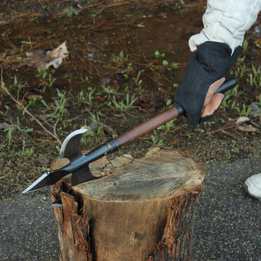 Medieval Triple Edge Forged Battle Axe