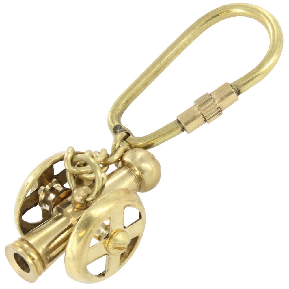 Historic Military Artillery Brass Warfare Cannon Keychain