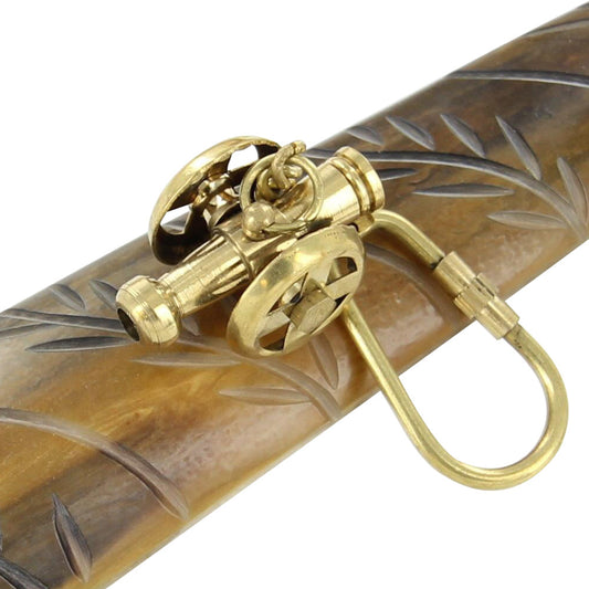 Historic Military Artillery Brass Warfare Cannon Keychain