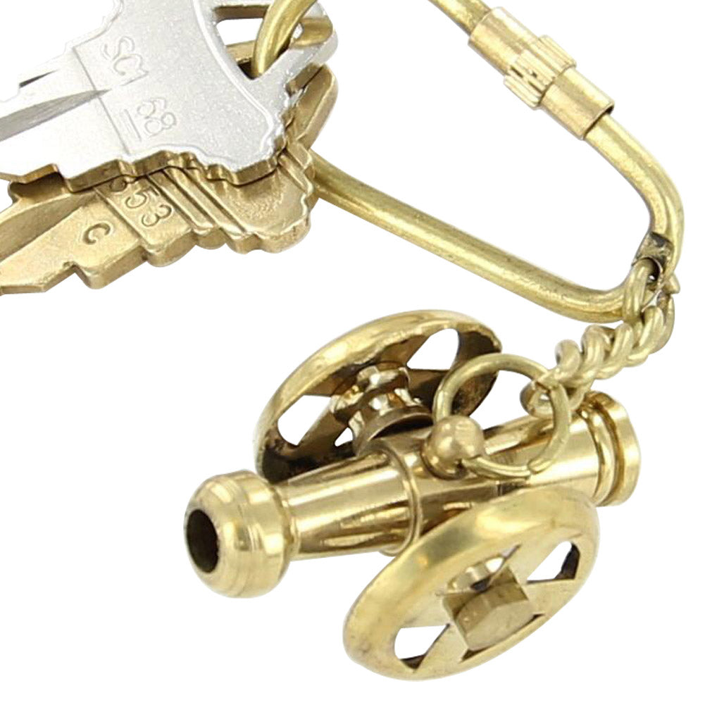 Historic Military Artillery Brass Warfare Cannon Keychain