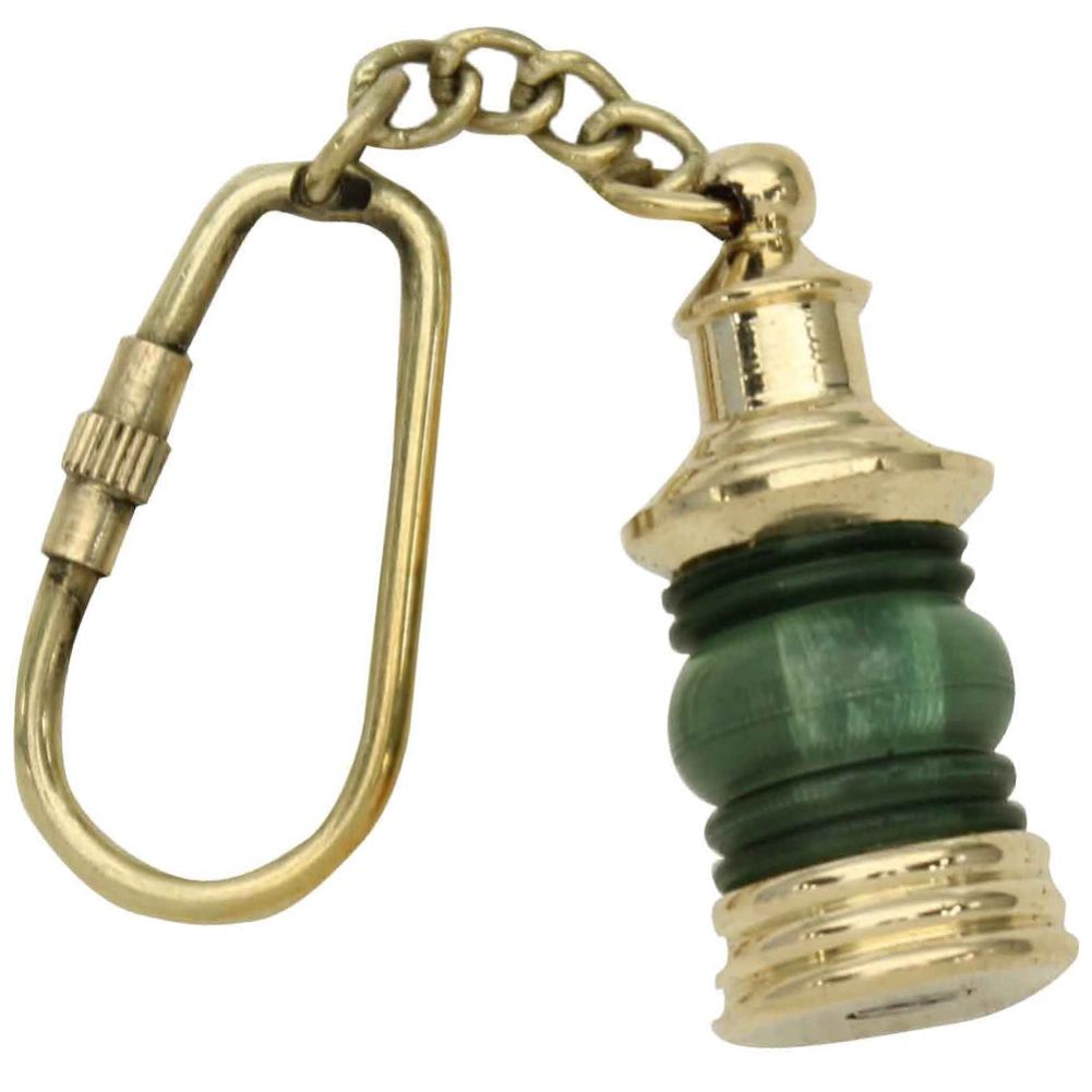 American Railroad Green Short Globe Lantern Keychain