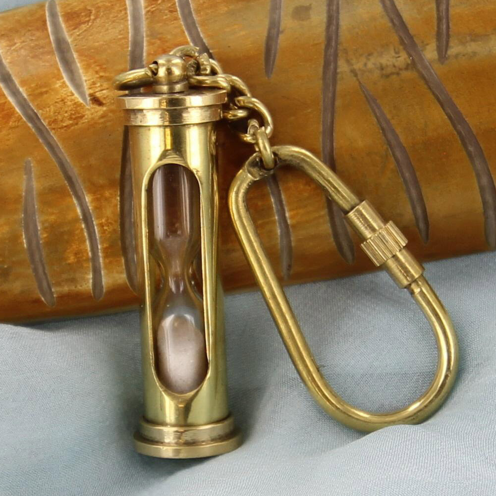 Falling Sand Brass Sand timer Keychain