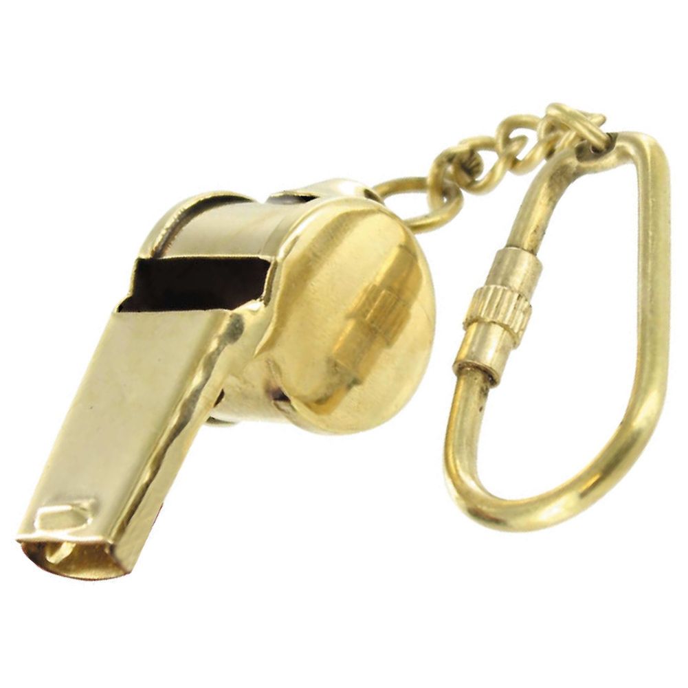 Functional Ruckus Brass Whistle Keychain