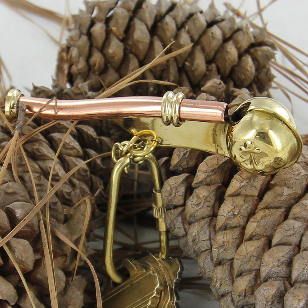 Bosuns Nautical Mariner Whistle Brass Keychain