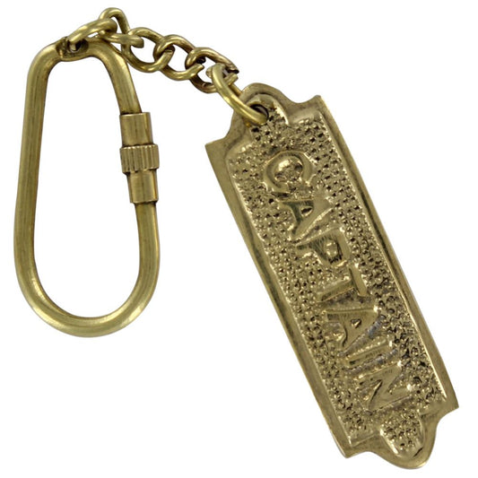 Captain on Deck Brass Plate Keychain