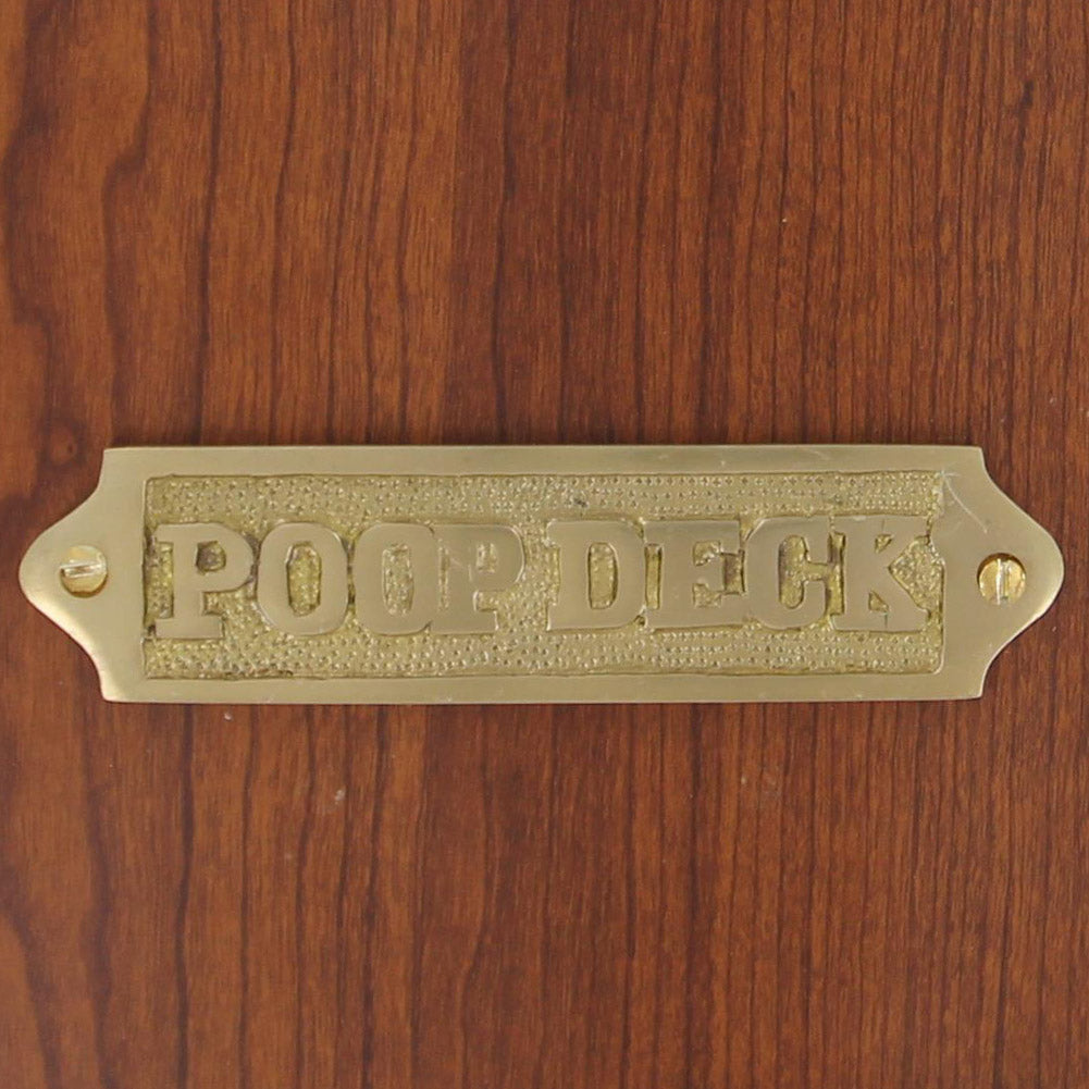 Handmade Brass Poop Deck Plate Sign