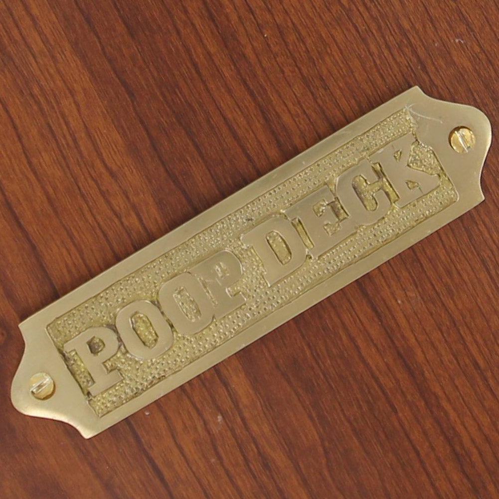 Handmade Brass Poop Deck Plate Sign