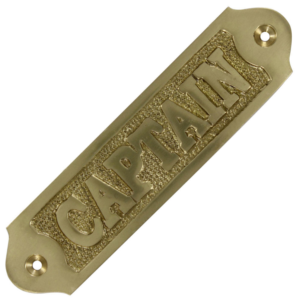 Handmade Brass Captains Quarters Plate Sign