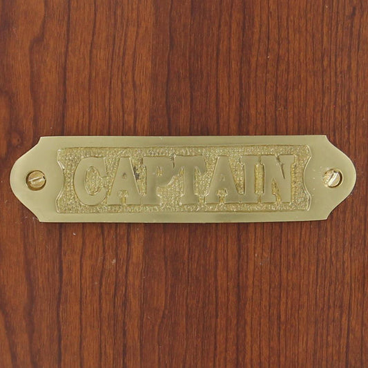 Handmade Brass Captains Quarters Plate Sign