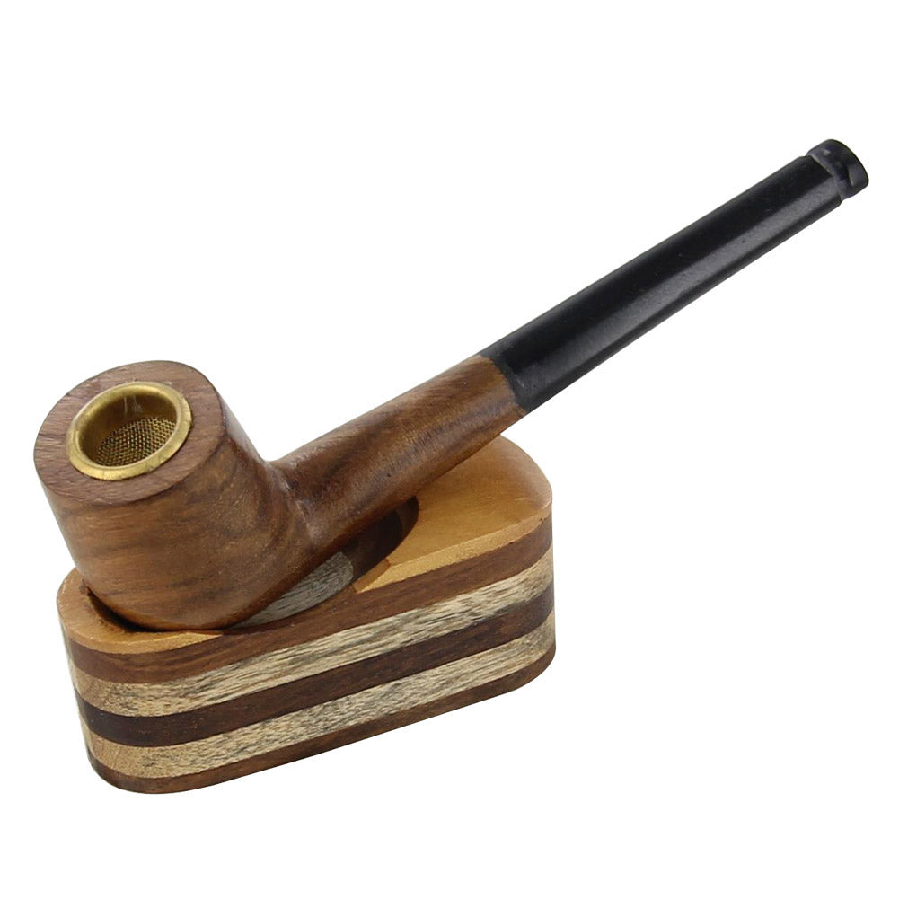 Handmade Wooden Cavalier Aristocrat Pipe Stand