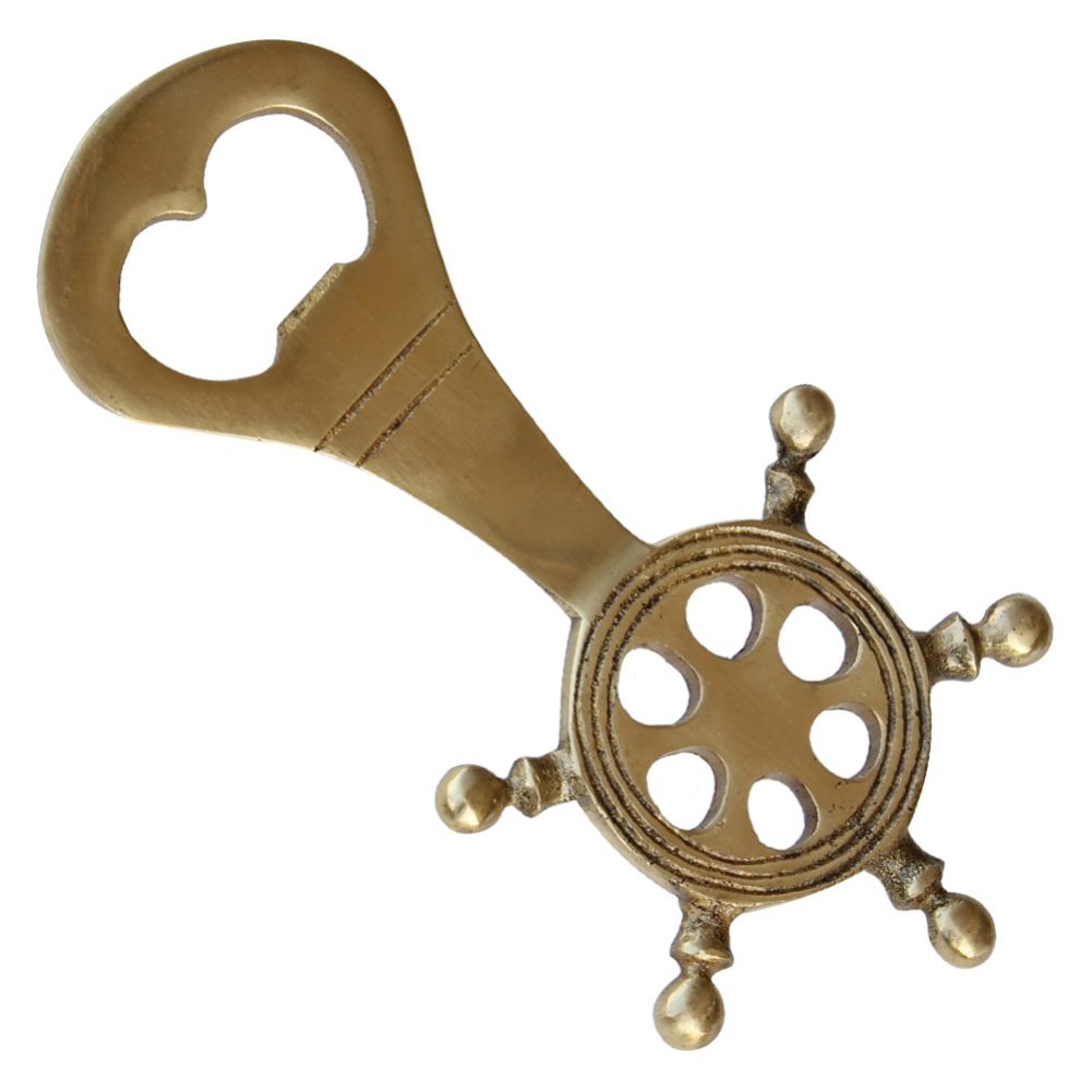 Pirate Ships Wheel Genuine Brass Bottle Opener