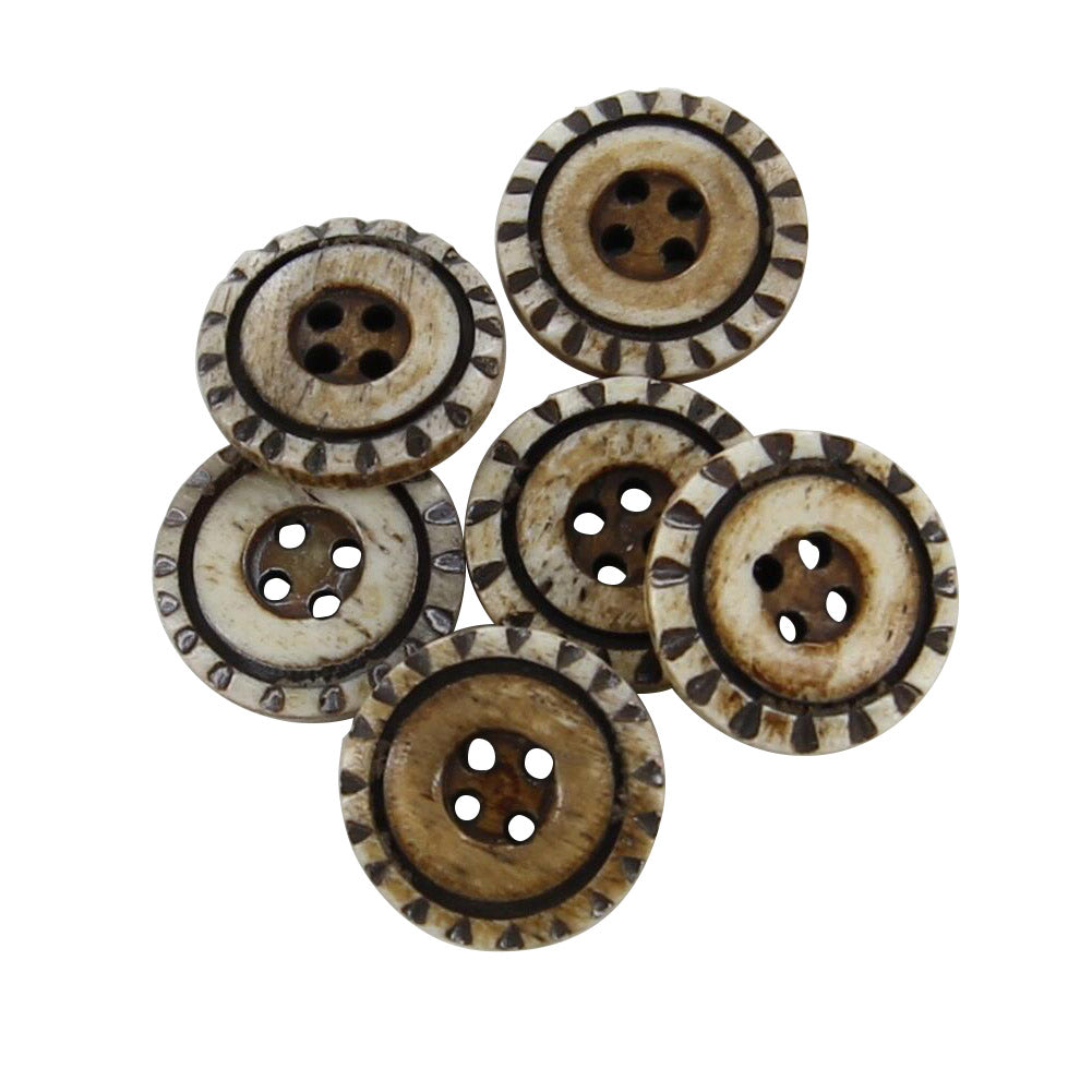 Handcrafted Water Wheel Horn Button Set