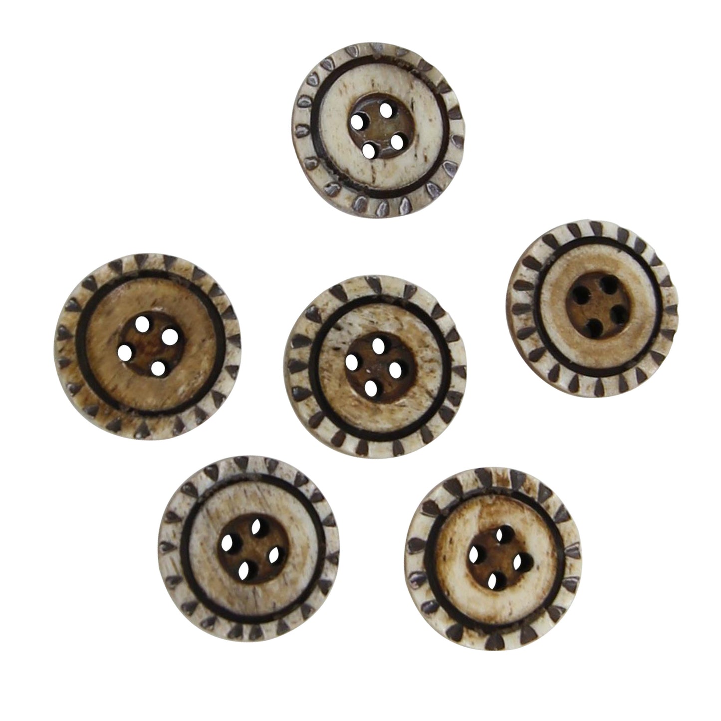 Handcrafted Water Wheel Horn Button Set