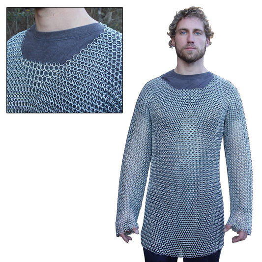 Medieval Knights Full Sleeve Hauberk Chainmail Medium