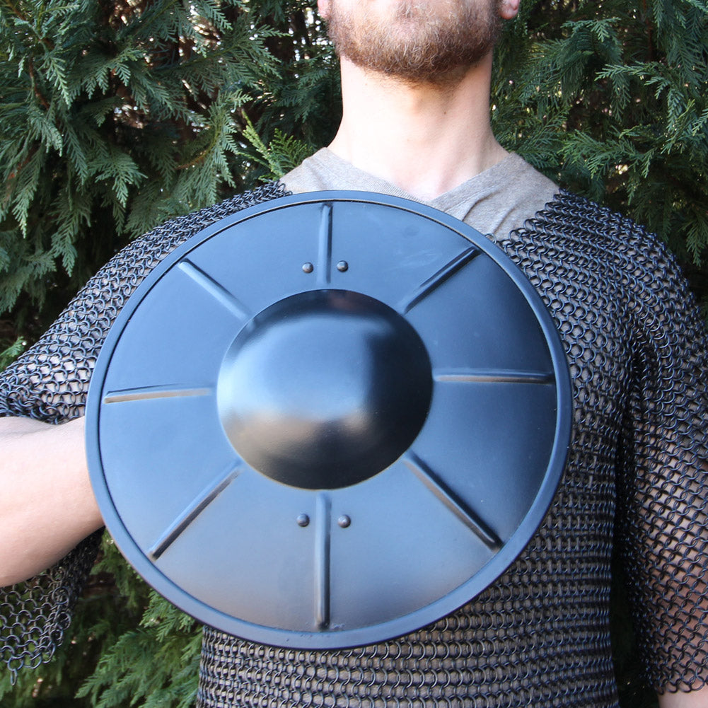 Blackened Medieval Fluted Buckler Shield