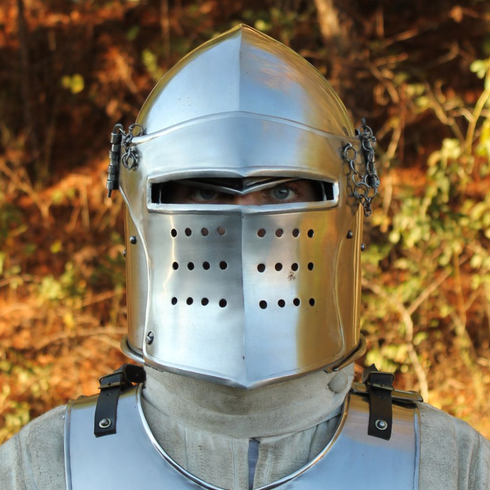 Medieval Renaissance Detachable Visor Barbute