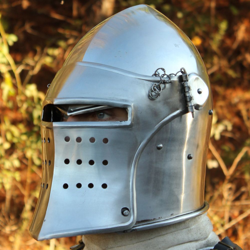 Medieval Renaissance Detachable Visor Barbute