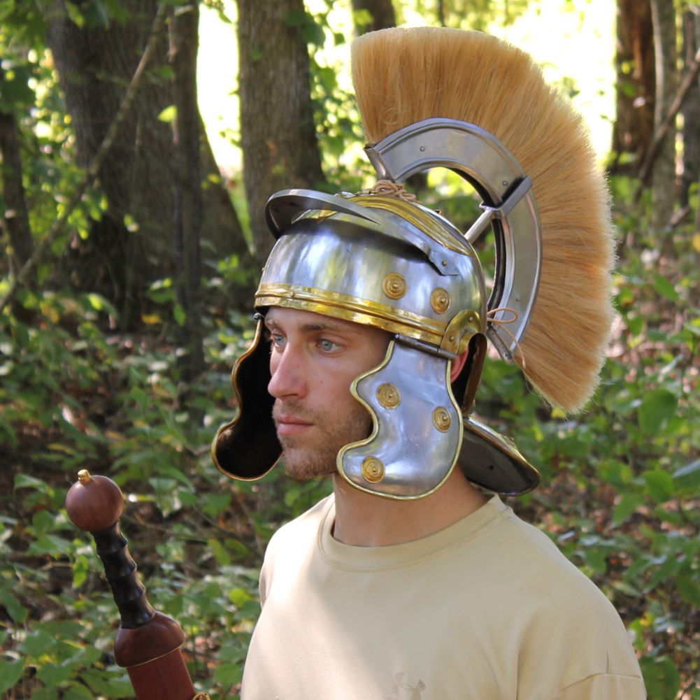 Imperial Roman Centurion Helmet with Blonde Plume