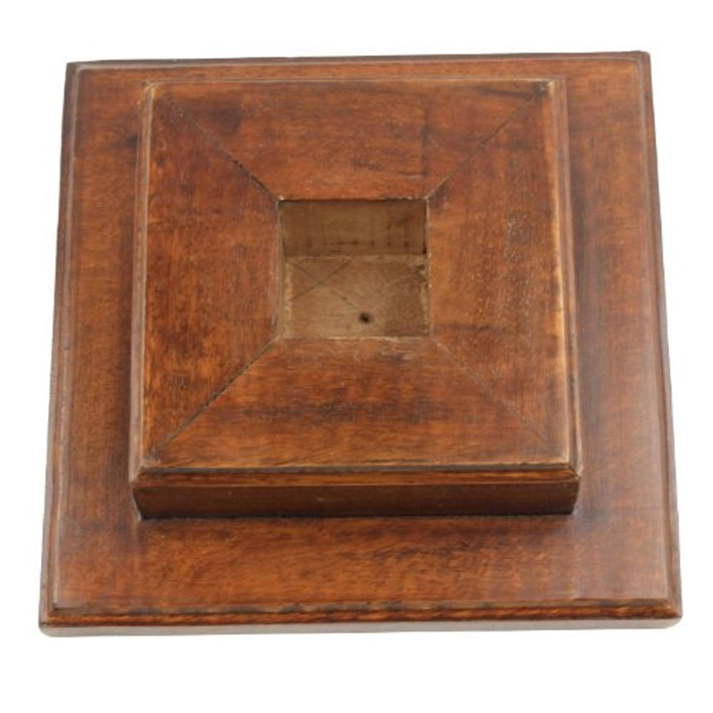 Square Base Wooden Helmet Stand